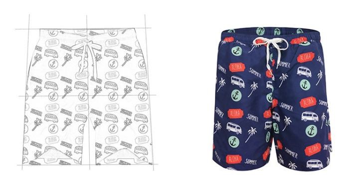 Chubby Men's Swim Trunks With Brazilian Pattern