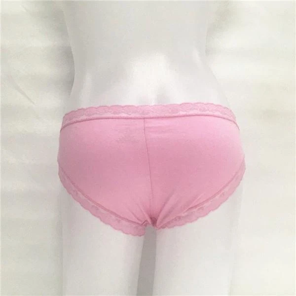 China Cotton Cute Girl Panties With Solid Pink