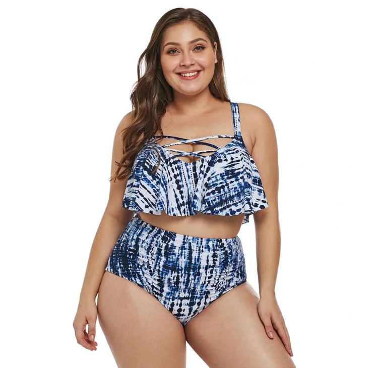 Hot Plus Size Womens High Waist Swimwear