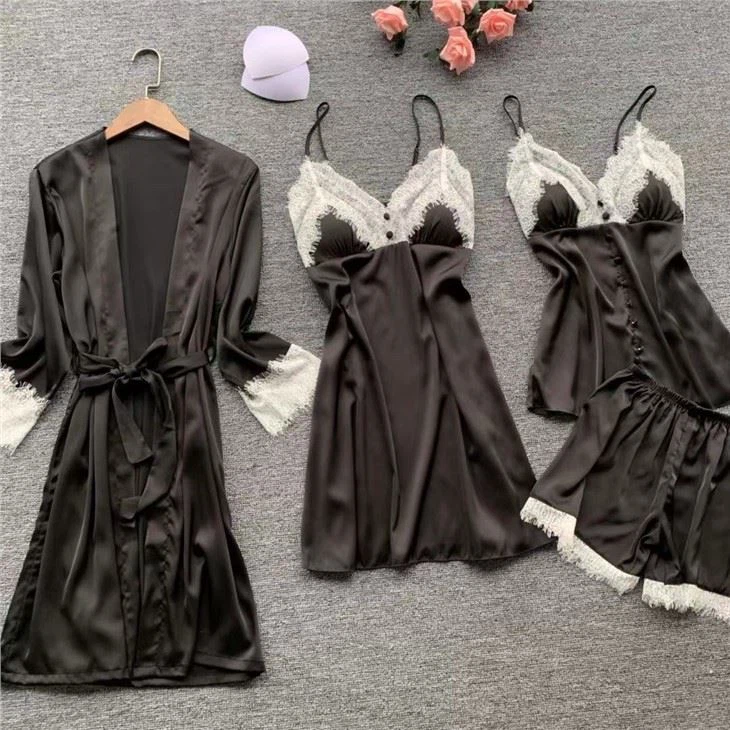 Ladies Lace Sexy Nightwear Ladies Night Dress Gown Shorts
