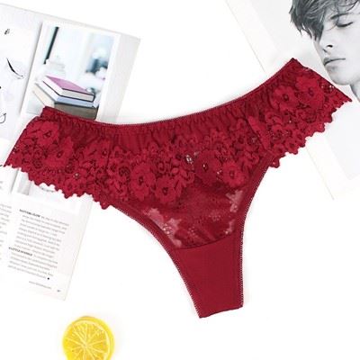 Women Low Waist G String Bikini Lace Thong For Women