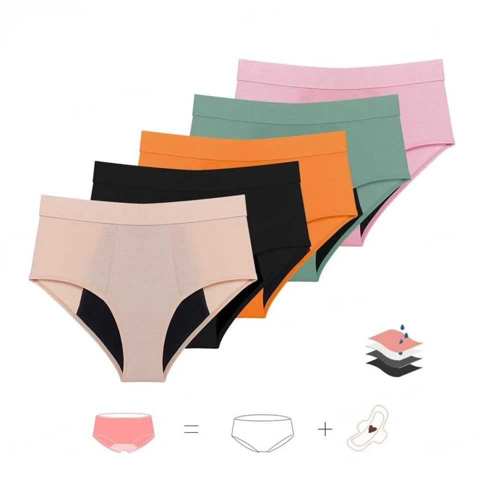 4-Layer Leak-Proof Reusable Women Menstrual Period Briefs factory