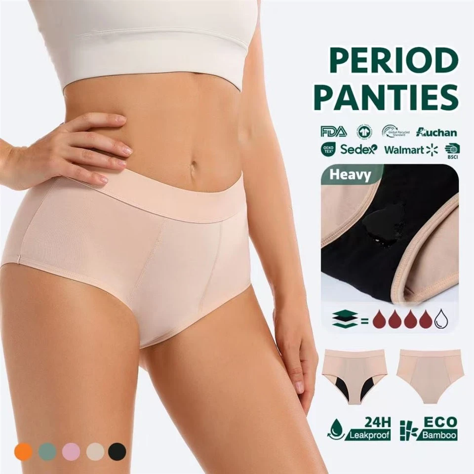 4-Layer Leak-Proof Reusable Women Menstrual Period Briefs