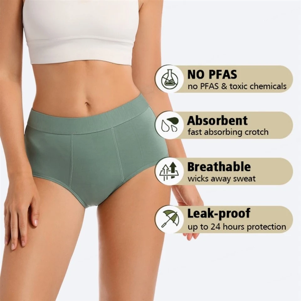 4-Layer Leak-Proof Reusable Women Menstrual Period Briefs high quality