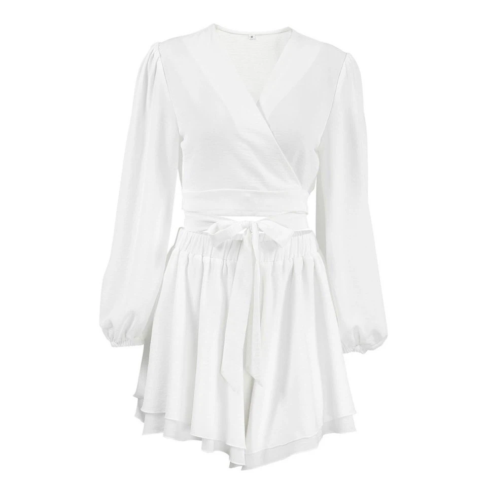 Fall New Ice Silk Wrinkled Sexy Cardigan Pajamas Two Sets Of Bubble Long-sleeved Shorts Women's Home Wear New Cross-border Swimsuit Bikini Three-piece Set Of Europe And The United States Sexy Backless Printing