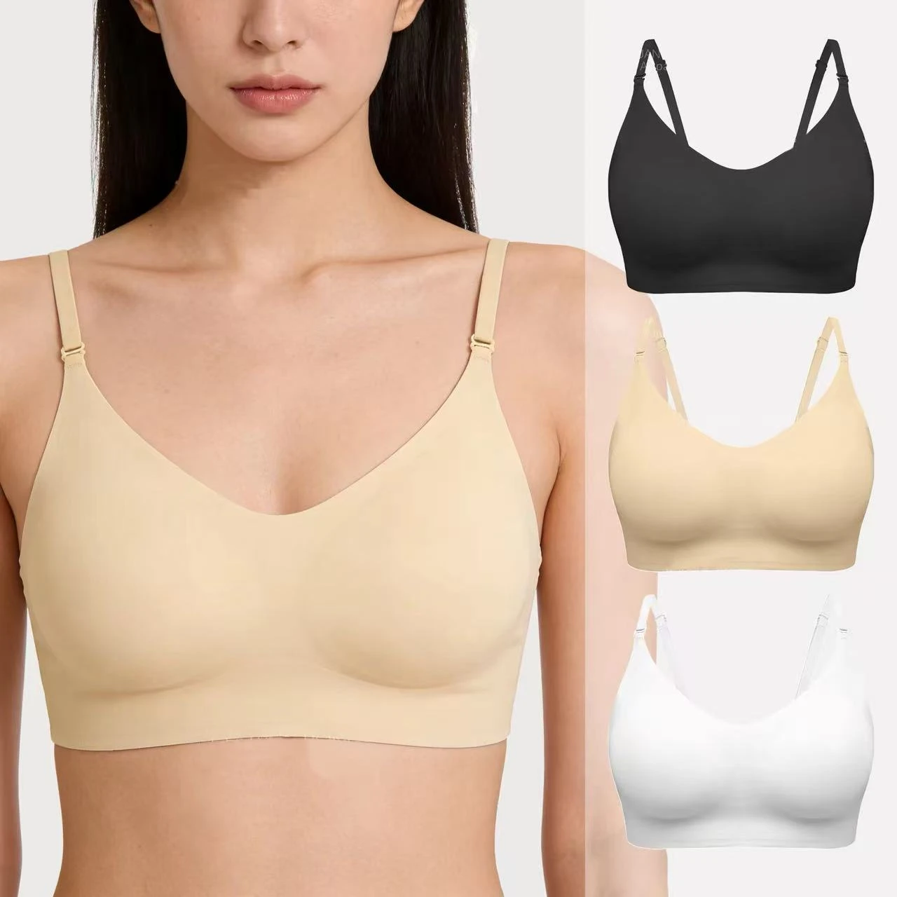 Seamless Wireless Bra V Neck Underwear Seamless Wireless Bra V Neck Underwear