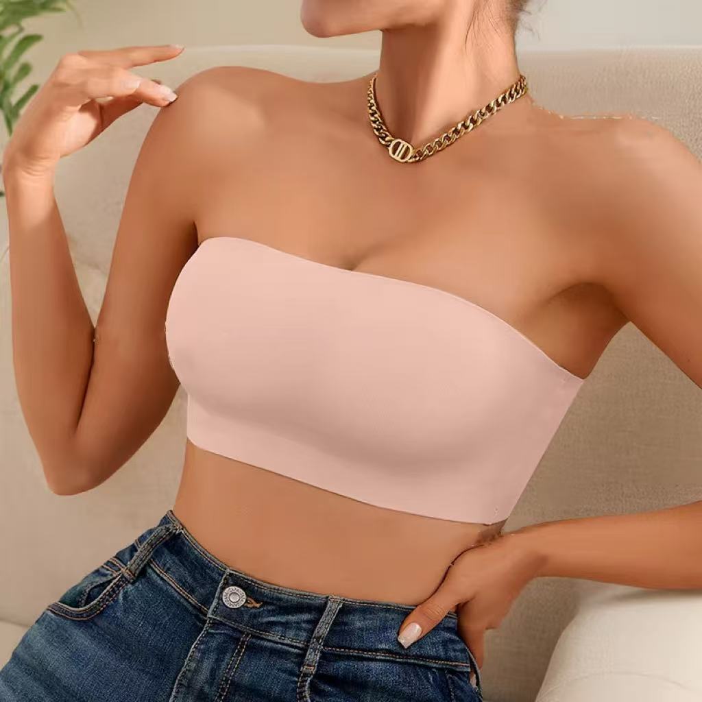 Solid Strapless Bra Women Seamless Push-up Top Solid Strapless Bra Women Seamless Push-up Top