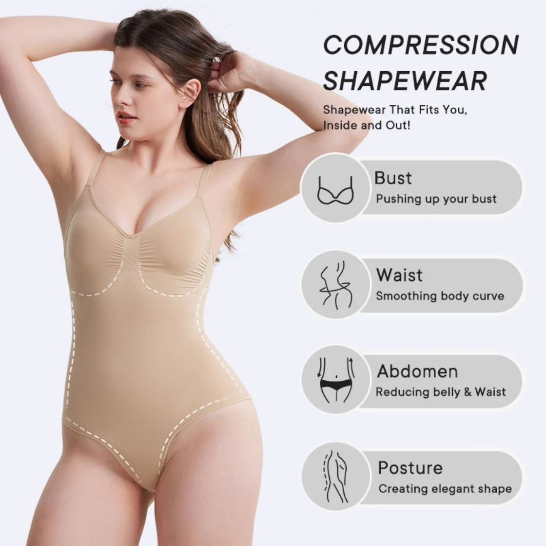 Body Shaper Bodysuit Woven Seamless Shapewear Body Shaper Bodysuit Woven Seamless Shapewear
