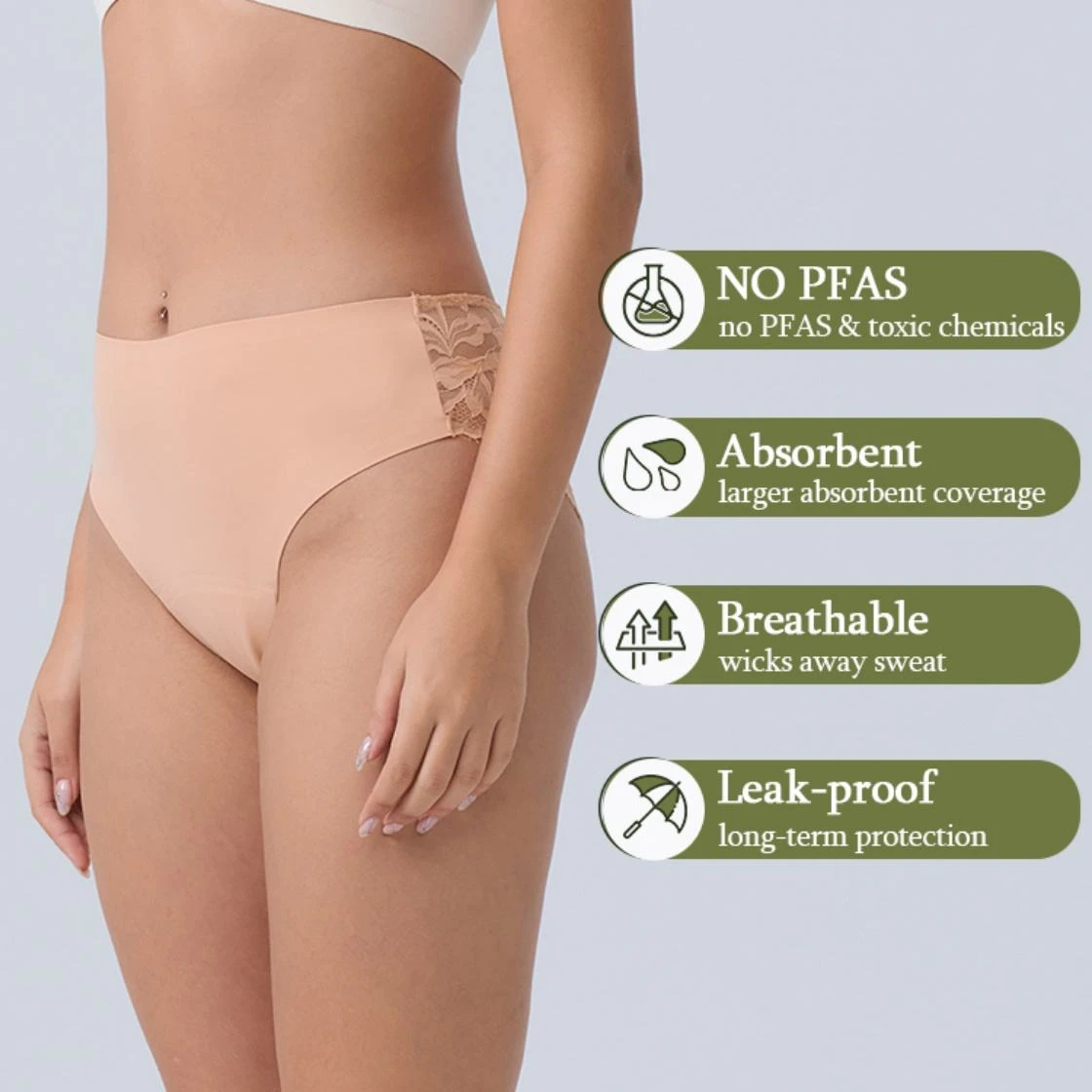 Women's High-Rise Solid 4-Layer Menstrual Underwear Women's High-Rise Solid 4-Layer Menstrual Underwear