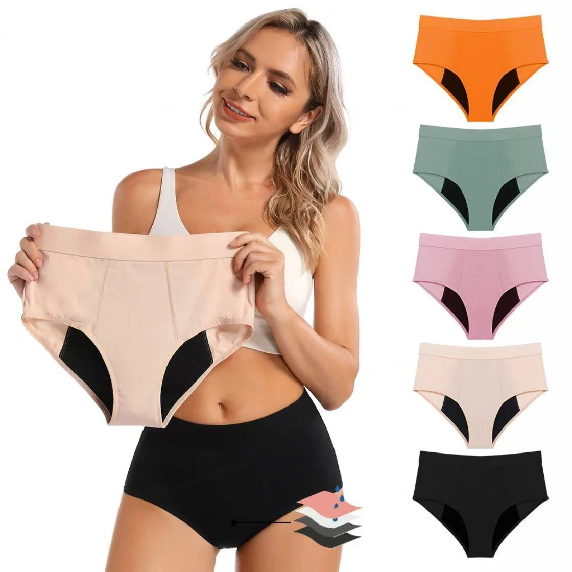 4-Layer Leak-Proof Reusable Women Menstrual Period Briefs 4-Layer Leak-Proof Reusable Women Menstrual Period Briefs