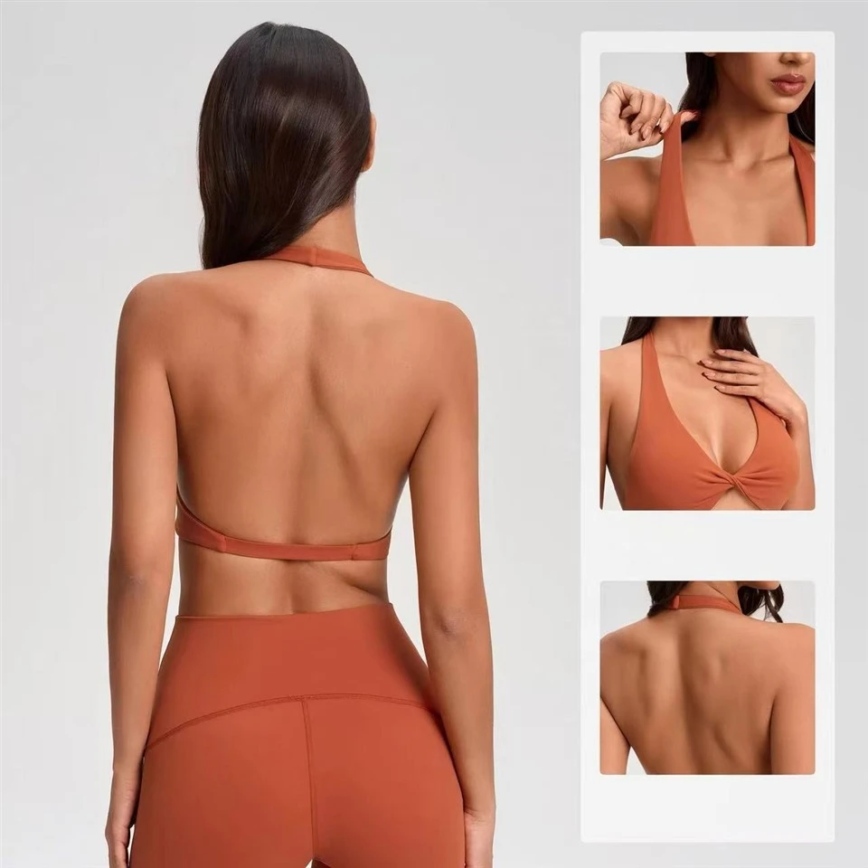 Sexy Deep V-Neck High Support Sports Bra suppliers