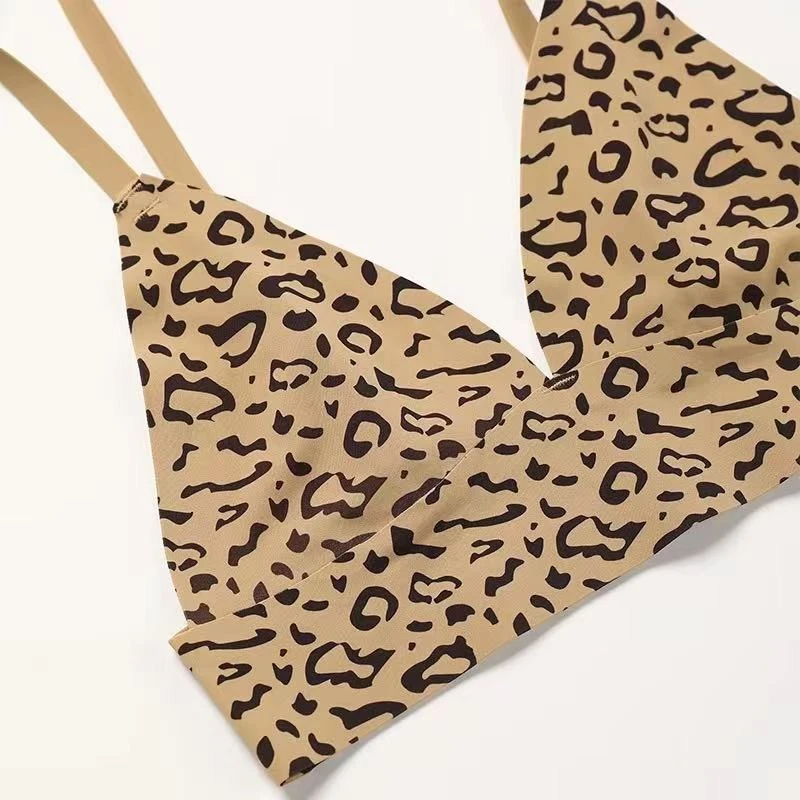 Sexy Leopard-Print Low-Rise Seamless Bra Set best