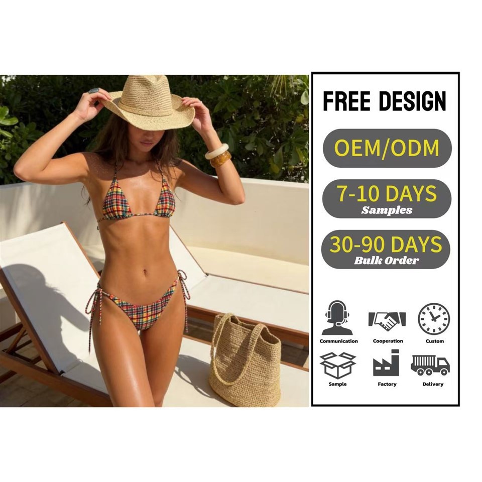 Sexy Plaid Bikini 2-Piece Set Women's Swimwear
