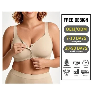 Front-closure Nursing Bra Womens Plus-size Seamless Underwear