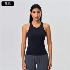 New Arrival Racerback Sports Bra Top Built-in Padding Slim-Fit Tank Quick-Dry Yoga Shirt For High-Intensity Workouts