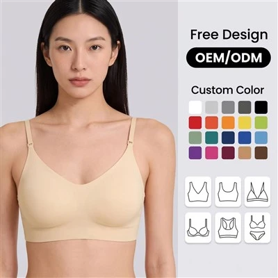 Seamless Wireless Bra V Neck Underwear