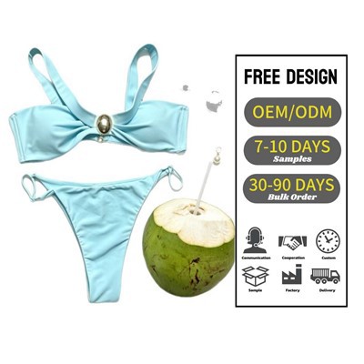 Sexy Solid Color 2 Piece Set Women's Bikini Swimsuit