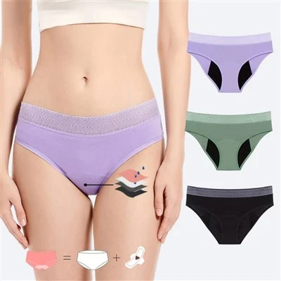 Women's Mid-Waist 4-Layer Special Menstruation Bamboo Period Panties