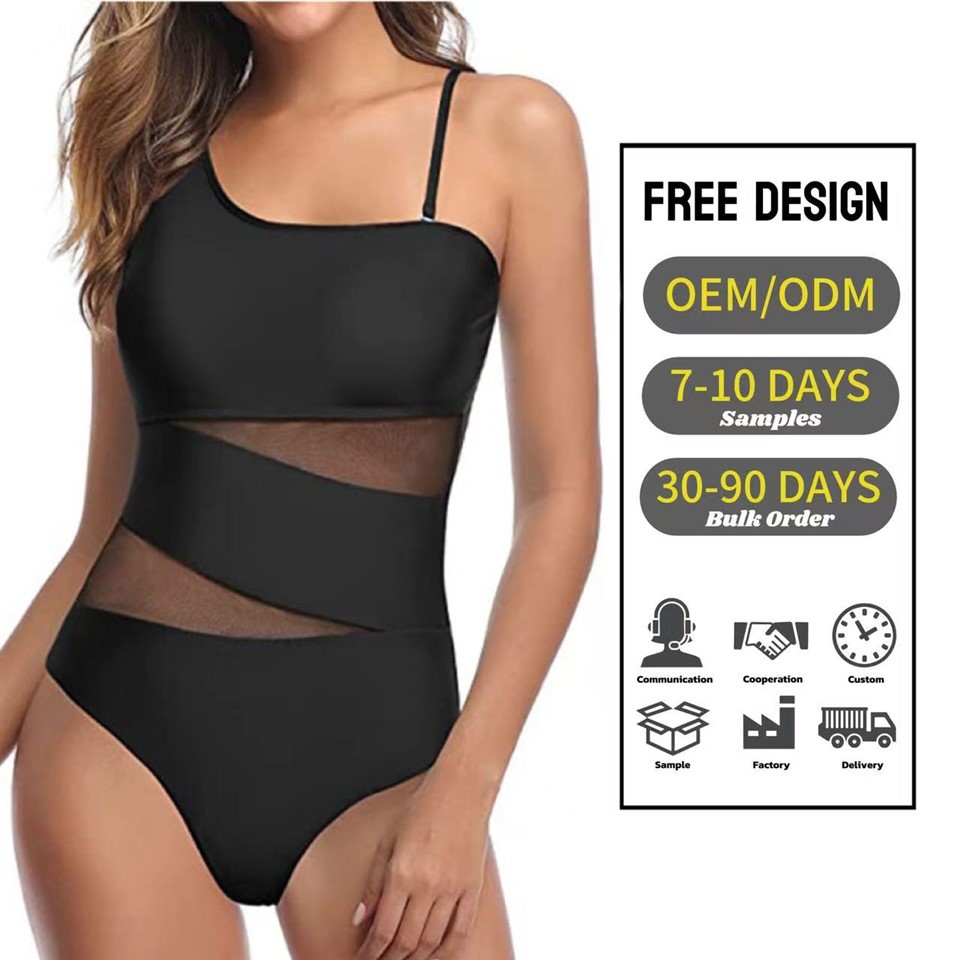 Solid Color Breathable One-piece Swimsuit
