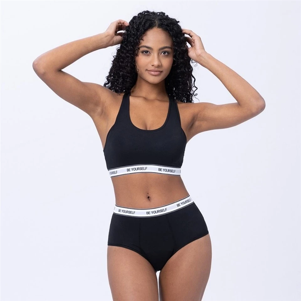 Solid Woven Anti-Bacterial Mid-Rise Menstrual Underwear high quality