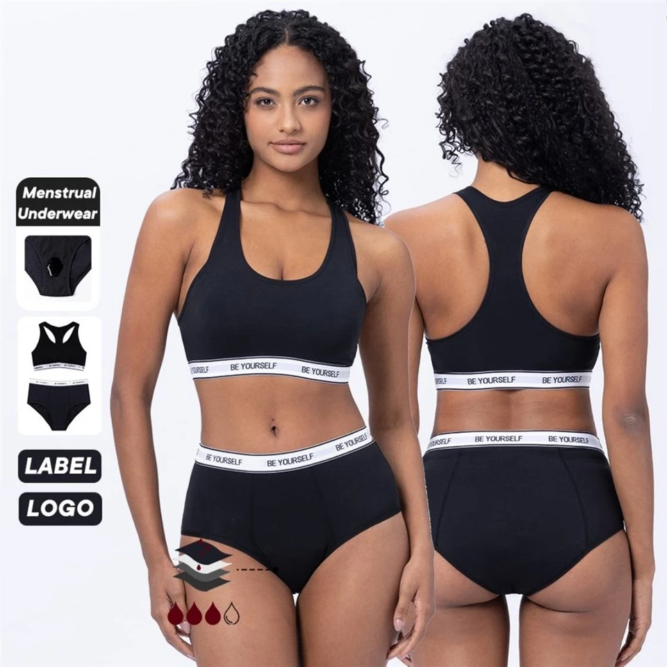 Solid Woven Anti-Bacterial Mid-Rise Menstrual Underwear