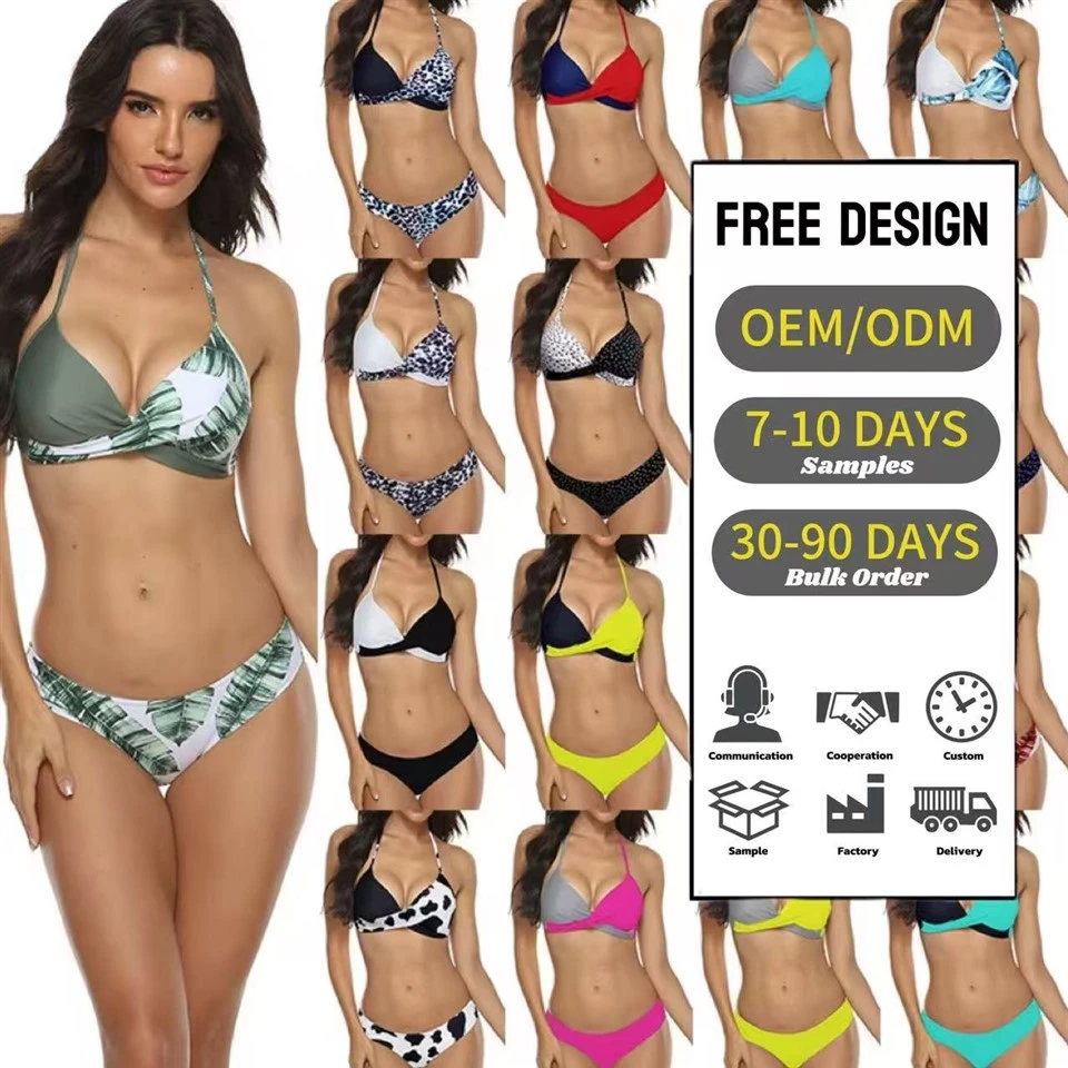 Swimwear Sexy Two-piece Color-blocke Swimsuit