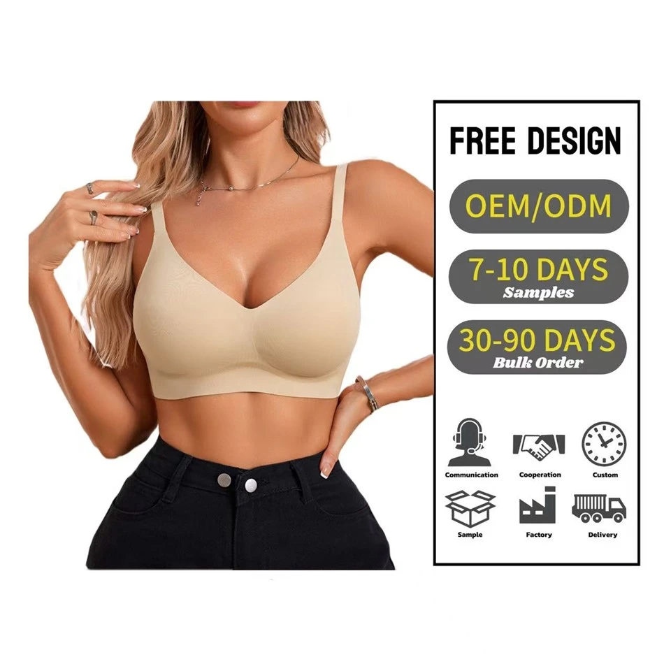 Thin Seamless Solid Breathable Wireless Invisible Bra