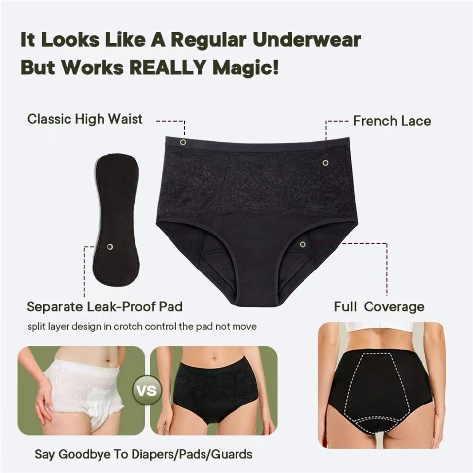 Washable Absorbency Incontinence Regular Hipster Women Reusable Panties high quality