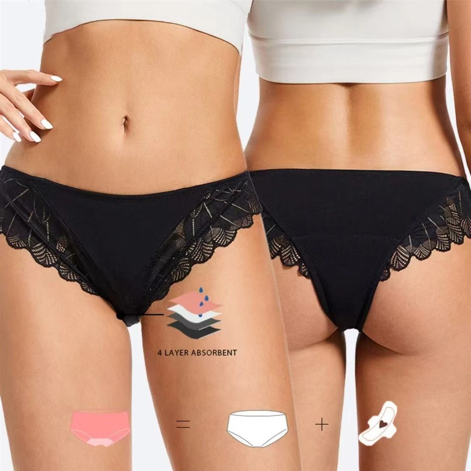 Women's Cotton Spandex Mid-Rise Menstrual Panties