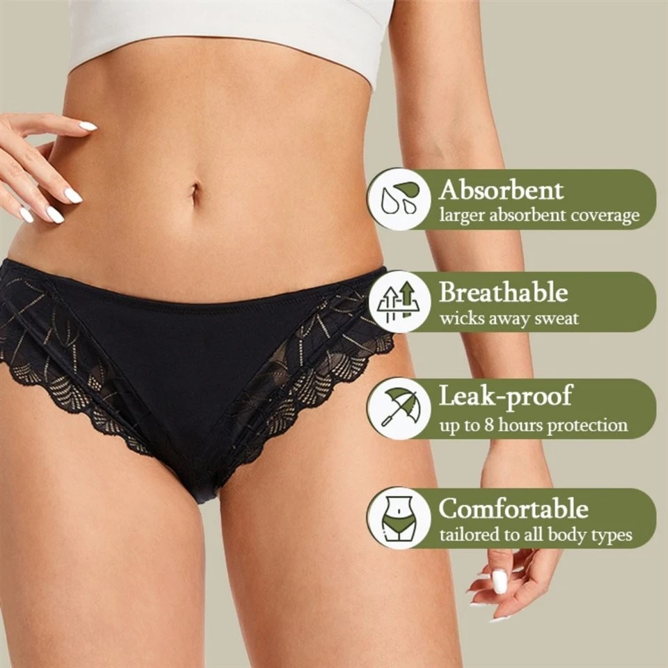 Women's Cotton Spandex Mid-Rise Menstrual Panties high quality