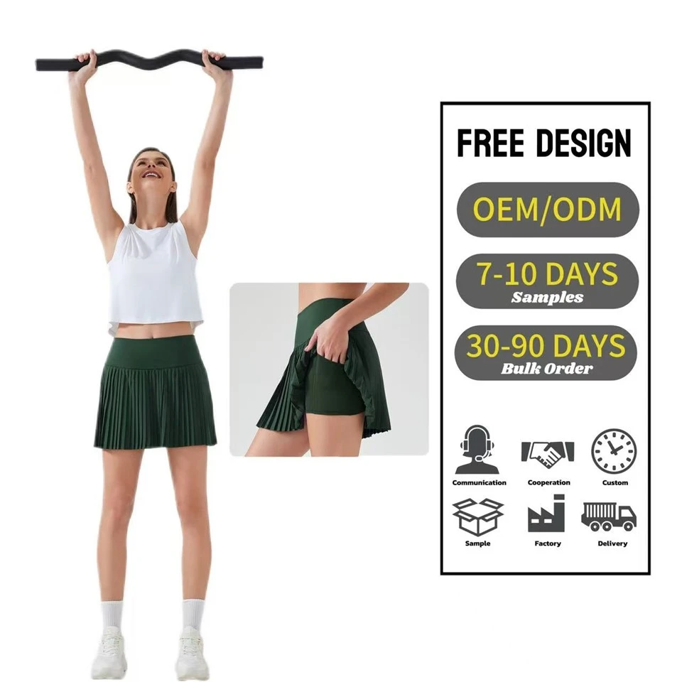 Women's High Waist Tennis Skirts With Pockets Custom