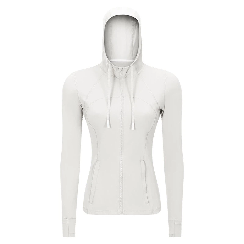 Women's New Style Sporty Hooded Jacket Slim-Fit Shaping Zippered Stretch Running And Yoga Jacket