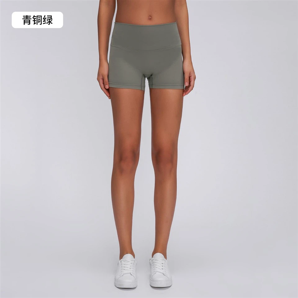 Women's New Yoga Shorts Double-Sided Brushed Training Running Sport 3/4 Hot Pants