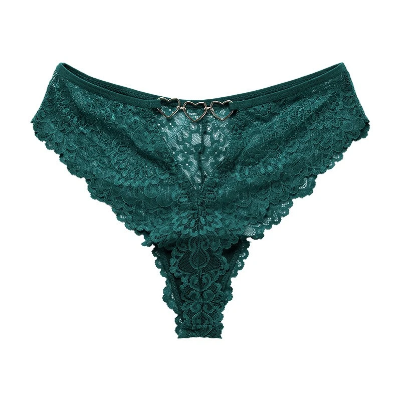 Women's Plus Size Sexy Lace Panties Metal Decoration Sport Triangle Underwear