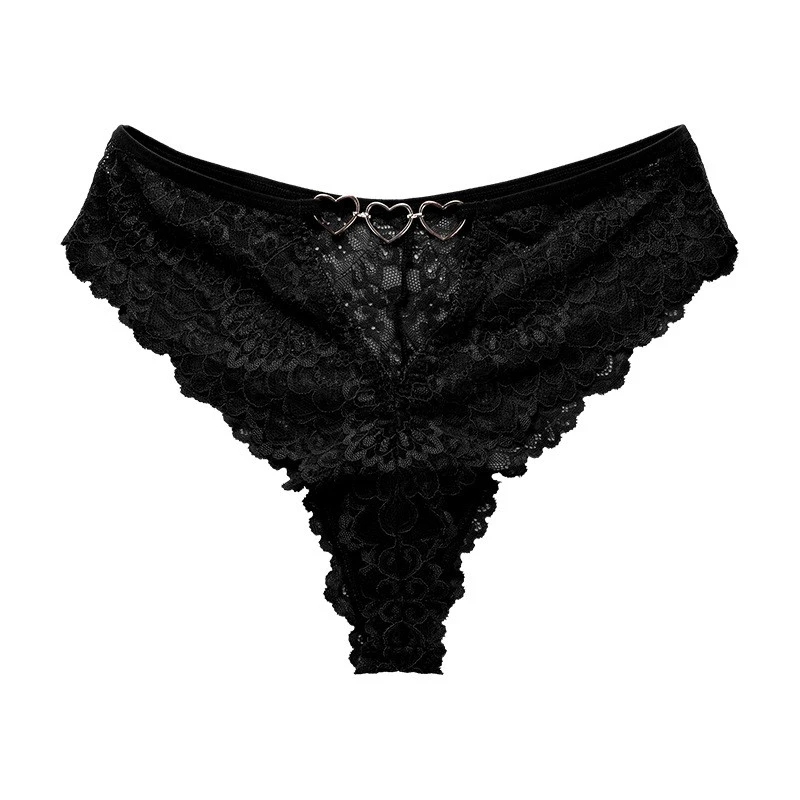 Women's Plus Size Sexy Lace Panties Metal Decoration Sport Triangle Underwear