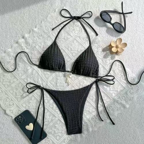 Women's Sexy Backless Strap Solid Bikini factory
